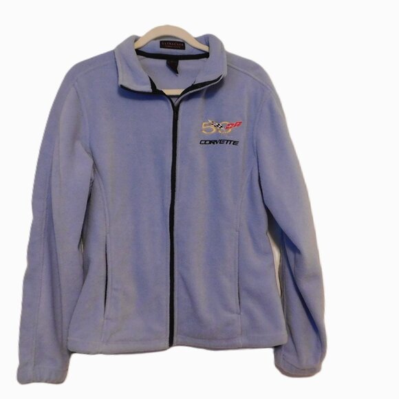 Ultra Club Women's Lt Blue Jacket w/Embroidered Corvette Logo, Size Lg _ New - Picture 1 of 15